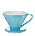 Tiamo V60 Ceramic Pour Over Coffee Brewer - Blue