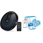eufy RoboVac G30 Robot Vacuum Cleaner with Smart Dynamic Navigation 2.0, 2000 Pa Strong Suction, Wi-Fi & Tapo Smart LED Light Strip, two lights included, Wi-Fi App Control RGB Multicolour
