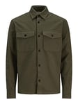 JACK & JONES Men's Jprroy Solid Overshirt L/S Sn Casual Shirt, Grape Leaf/fit: Comfort fit, M