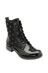 Black 'Hawaii' Patent & Leather Ankle Boots