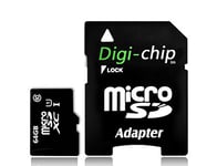 Digi-Chip 64GB Micro-SD Class 10 Memory Card for Nokia 1, Nokia 2, Nokia 3, Nokia 5, Nokia 6, Nokia 7, Nokia 2.1, Nokia 3.1, Nokia 5.1, Nokia 6.1, Nokia 8, Nokia 7 Plus and Nokia 8 Sirocco Smartphones