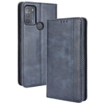 Alamo Retro Folio Case for Motorola Moto G50, Premium Leather Cover with Wallet Cash Card Slot - Blue