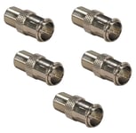 5 x Female COAX Socket to F Type Male Plug TV Aerial Sky Sat Connector Adapter
