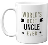 Best Uncle Gifts - World's Best Uncle Ever - Birthday Presents for Uncle, Perfect Christmas from Niece Nephew, Uncle Mug for Him, 11oz Ceramic Dishwasher Microwave Safe Mugs - Made in UK
