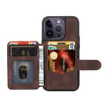 Skal Multi-slot RFID-skydd iPhone 15 Pro Max brun