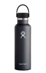 Hydro Flask 21 oz Standard Mouth w/Flex Cap drikkeflaske 621 ml Black: S21SX001 2020