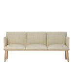 Tondo Sofa, 3-seater, low Karmar, Lacquered ash, Fabric, Cat.E Barnum 2 Sand