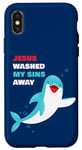 Coque pour iPhone X/XS Baptism Kids Christian Dolphin – Jesus Washed My Sins Away