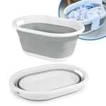24L SILICONE COLLAPSIBLE LAUNDRY BASKET FOLDING CLOTH WASHING STORAGE BIN POP UP