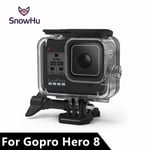 SnowHu pour Go Pro Hero 8 45m boîtier étanche sous-marin plongée housse de protection boîtier de montage pour Gopro 8 noir accessoire GP801