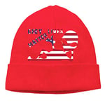 Kotdeqay Men/Women Grey Lives Matter Alien American Flag Outdoor Fashion Beanies Hat Soft Winter Knit Caps
