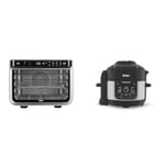 Ninja Foodi 10-in-1 Multifunction Oven, Fast Mini Oven, Countertop Oven & Foodi Multi-Cooker [OP350UK], 9-in-1, 6L, Electric Pressure Cooker and Air Fryer, Brushed Steel and Black