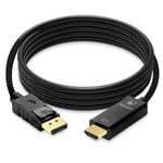 ATLANTIS A04-DP_HDMI-18 Câble Adaptateur Display Port (DP) vers HDMI, 4K 1080p 60 Hz mâle-Femelle. Connectez PC/Notebook/Mac avec Display Port à Moniteur, projecteur avec entrée HDMI. Câble de 1,8 m.
