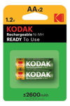 Kodak rechargeable Ni-MH AA battery 2600mAh (2 pack)