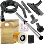 Hose Tool Kit Filters Bags x20 for KARCHER Vacuum Extension Rod WD2.200 WD2.240 