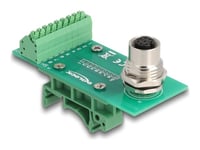 Delock - Elkontakt - 8-Stift M12-A (Hona) Till 9-Stifts Terminalblock - 3,5 Mm Stigning, M16 Extern Gänga
