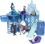 Mattel Disney Frozen Toys, Elsa Stackable Castle Doll House Playset with Small Doll and 8 Pieces, Inspired by the Disney Frozen Movies, Kids Travel Toys and Gifts, HLX01