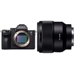 Sony ILCE7M3B Full Frame Mirrorless Compact System Camera Body with SEL85F18 E Mount Full Frame 85 mm F1.8 Prime Lens - Black