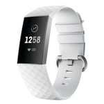 Fitbit Charge 3 flexible silicone watch strap - Size: L / White