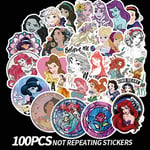 100Pcs pack Cool Punk Tattoo Princess Sticker For Kids Toy Luggage Skateboard On Laptop Moto Bicycle Wall Car Decal Stickers