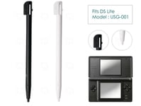 2 Black White Stylus for DS Lite Nintendo/NDSL/DSL Plastic Replacement Parts Pen