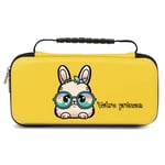 Etui pochette jaune Taperso pour Nintendo Switch Lite avec motif lapin et lunettes personnalisable