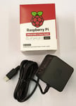 Official Raspberry Pi 4  PSU, Model B, USB-C, UK Black -  SC0216, 5.1V, 3A