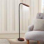 Wood-Effect LED Daylight Reading Floor Lamp