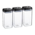 Flip Lock Plastic Food Storage Containers 1.2 Litre Pack of 3