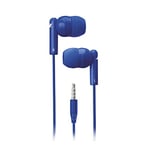 SBS Stereo Wired Earphones with 1.2 m 3.5 mm Jack Cable, with Integrated Microphone and Answer/End Call Button, Blue
