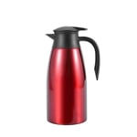 1X(Red 304 Stainless Steel 2L Thermal Flask Vacuum Insulated Water Pot9229