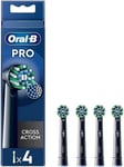 Oral-B Pro Cross Action Electric Toothbrush Head Black Pack of 4 *New & Orginal*