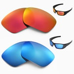 New Walleva Polarized Fire Red + Ice Blue Lenses For Oakley Fuel Cell