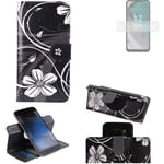 For Nokia C32 Flip Wallet PU Leather Case Cover Stand Card Holder Pattern