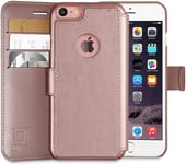 LUPA iPhone 6S Wallet Case, iPhone 6 Wallet Case, Durable and Slim, Lightweight with Classic Design & Ultra-Strong Magnetic Closure, Faux Leather, Rose Gold, Apple 6/6s (4.7 in)
