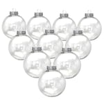 10st genomskinliga julkulor ihålig plast glänsande DIY Tomma grannlåt till fest 8 cm