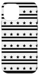 Coque pour iPhone 12 mini Black-White Star Stripe Line Horizontal Minimal Pattern