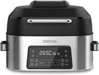 CHEFREE Health Grill and Air Fryer, 6L Large Capacity, 6-in-1 Smart XL Multicoo