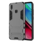 Mipcase Rugged Protective Back Cover for VIVO Y91/Y95, Multifunctional Trible Layer Phone Case Slim Cover Rigid PC Shell + soft Rubber TPU Bumper + Elastic Air Bag with Invisible Support (Grey)