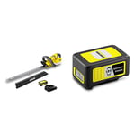 Kärcher 18 V Cordless Hedge Trimmer HGE 18-50 Battery Set & 2.445-035.0 18 V / 5.0 Ah Rechargeable Battery, Black, Yellow, 95.0 mm*96.0 mm*142.0 mm