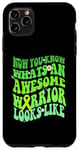 Coque pour iPhone 11 Pro Max Mental Health Warrior Retro Groovy Green Ribbon For Women