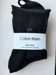 3 Pairs CALVIN KLEIN Black SHORT ANKLE Roll Top SOCKS One Size Adult CK2