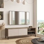 [en.casa] - Meuble tv Loppi à 2 portes 43 x 140 x 40 cm chêne gris beige anthracite beige