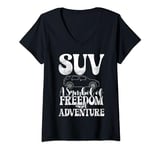Womens SUV a Symbol of Freedom and Adventure Big Car V-Neck T-Shirt