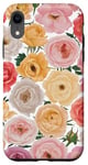 Coque pour iPhone XR rose de fleur drôle pour les amoureux des fleurs