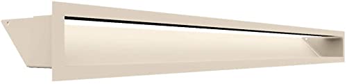 Grille de ventilation KRATKI AIR | Grille d'air chaud 9 x 100 cm | Crème | Grille d'extraction pour ventilation de cheminée | Prise d'air à un angle de 45 degrés | résistant à la surchauffe