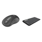 Logitech Signature M650 L Full Size Wireless Mouse - For Large Sized Hands, 2-Year Battery & Pebble Keys 2 K380s, Multi-Device Bluetooth Wireless Keyboard with Customisable Shortcuts
