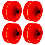 POHOVE 4pcs Roller Skate Wheels Luminous Light Up Skateboard Wheels Light Up Quad Rollerskate Wheels Replacement Inline Skate Wheels Flash for Double Row Skating and Skateboard -82A Hardness