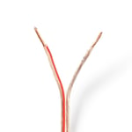 Nedis Højtaler Kabel | 2x 1.50 mm² | CCA | 100.0 m | Runde | PVC | Gennemsigtig | Folie