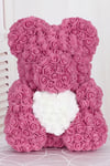 Artificial Rose Heart Teddy Bear with Gift Box for Valentine's Day